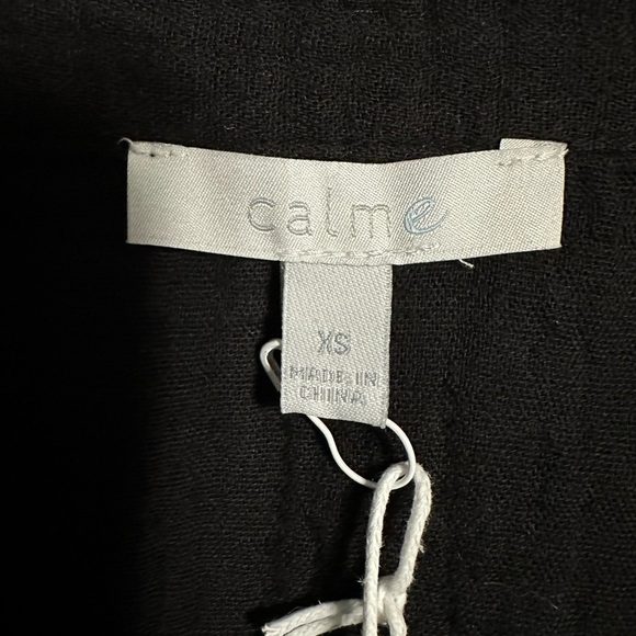 Johnny Was CALME Black Double Pocket Shirt Dress, Size XS (v) - Picture 3 of 6